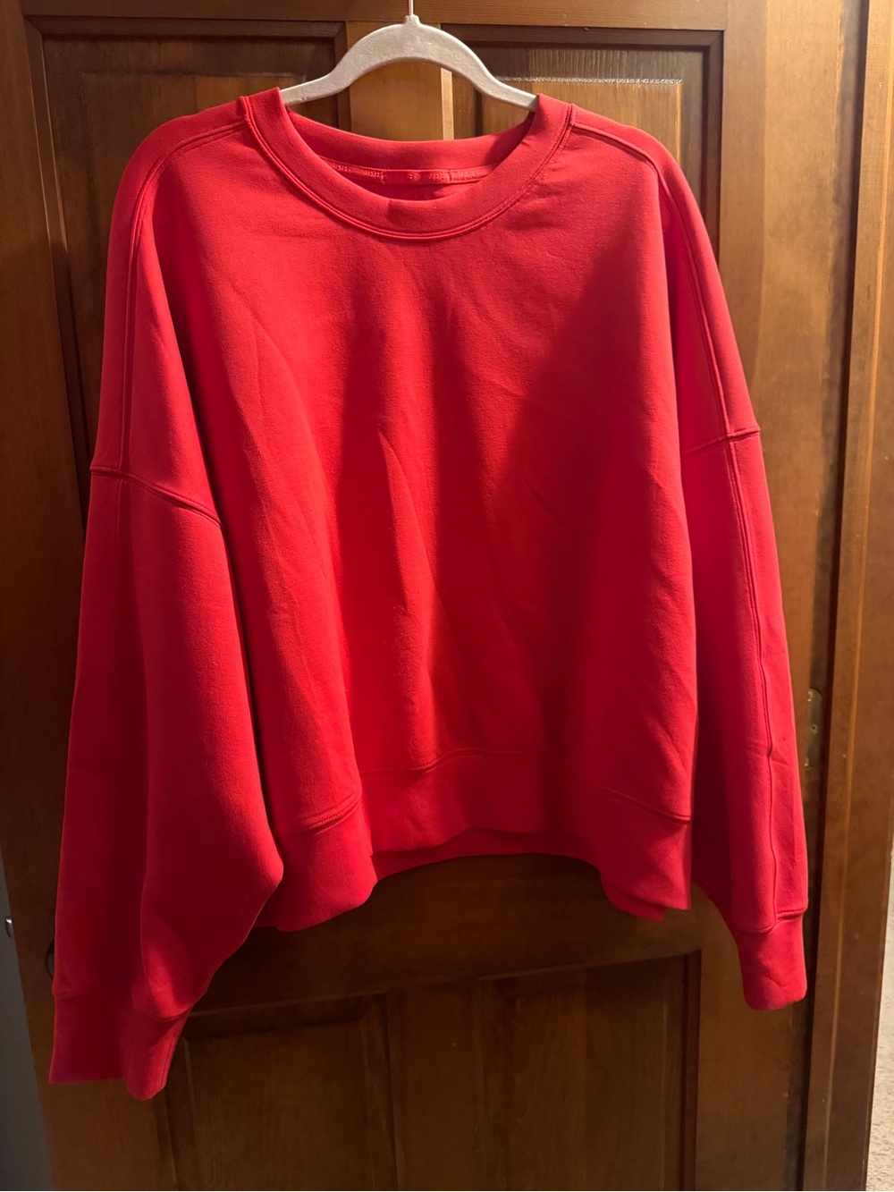 Women's Red Oversized Crewneck Sweatshirt - Unbranded